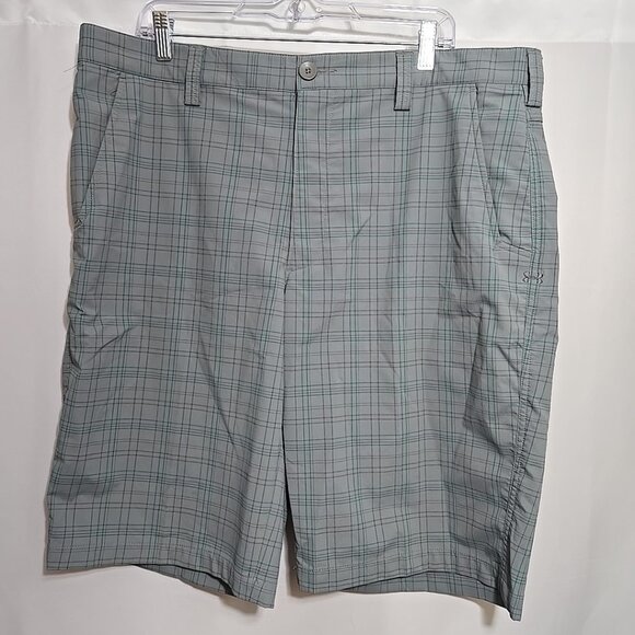 Under Armour UA Drive Shorts Mens Size 38 Performance Stretch Black Plaid Golf - Picture 1 of 8